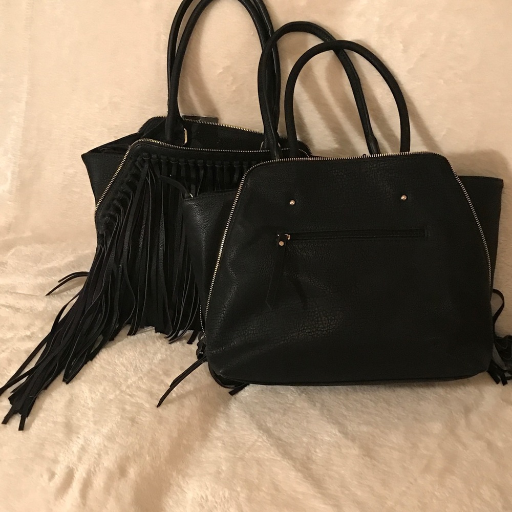 Sondra Roberts Black Tassel Shoulder Bag